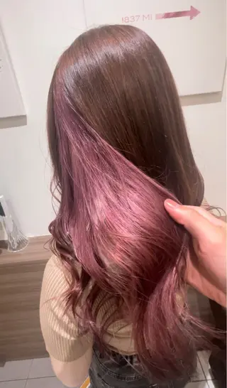 セミロング カラー ブリーチ🎨デザイン カラー/れいじ🩶のヘアスタイル