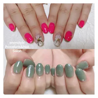 ミディアム ネイル 🐾enen style 🐾のネイルデザイン