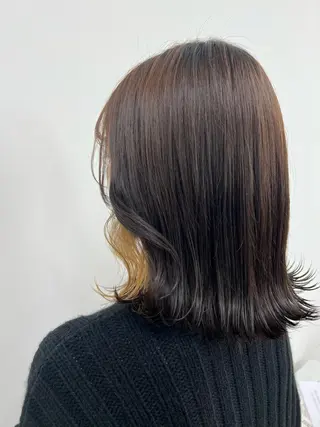 ミディアム 草野ゆずき⌇縮毛矯正 ⌇Wカラー⌇レイヤーのヘアスタイル