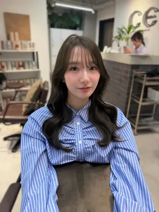 ロング カラー caho/大阪梅田 韓国ヘア🇰🇷🩶のヘアスタイル