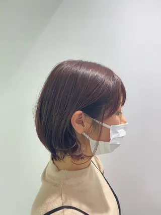 ショート カラー パーマ ヘアアレンジ ネイル マツエク・マツパ 韓国風ベージュ🤎 赤みなし🌿横浜🤎のヘアスタイル