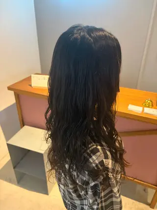 ロング パーマ 艶カラー✨レイヤー/ メンズカット田中佑季のヘアスタイル