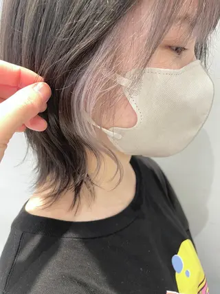 ミディアム カラー 💎小顔前髪&髪質 改善カラー💎片桐のヘアスタイル