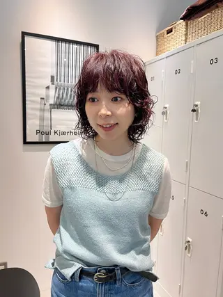 ショート パーマ 緒方椋 /学芸大学のヘアスタイル