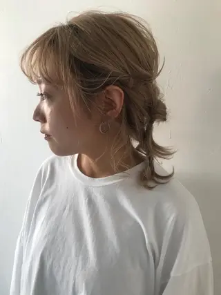 カラー 💓パーマ，💗 レイヤーカットのヘアスタイル