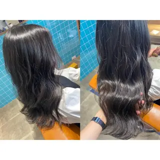 カラー 🩵盛れる顔周り/ 艶カラーemi🩵のヘアスタイル