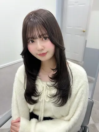 ロング 💎のぼりゆい/大須 ブリーチなしWカラーのヘアスタイル