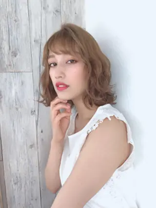 ミディアム カラー パーマ 髪質改善shoma mikiのヘアスタイル