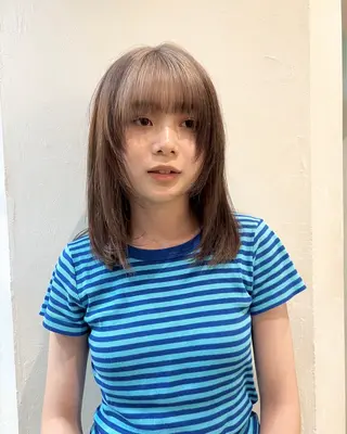 ミディアム カラー ショート& パーマ　坂本のヘアスタイル
