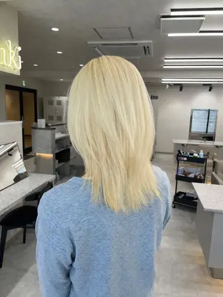 セミロング カラー デザイン×ダブルカラ ーHarusa🎀のヘアスタイル