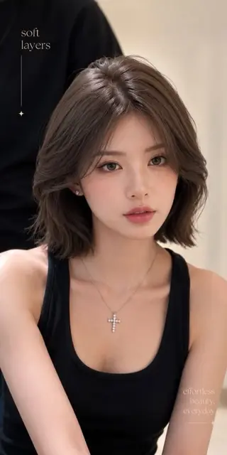 ショート 海野翔吾🇨🇳 ワンホンボブレイヤーのヘアスタイル