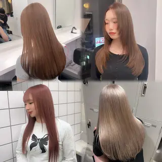 ロング カラー パーマ ヘアアレンジ メンズ キッズ ブリーチなしカラー/ ブラウン/レイヤーのヘアスタイル