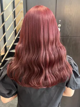 セミロング カラー 🎀ブリーチなし ピンク🎀sakiのヘアスタイル