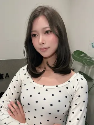 ミディアム ゆうな/レイヤー‎ 🎀艶カラー/‎京都のヘアスタイル