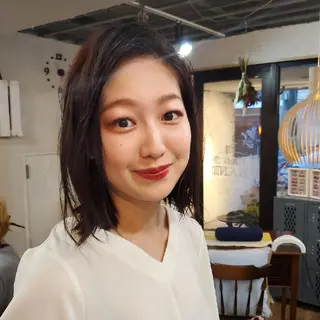 ミディアム カラー 韓国風レイヤーカット 上手く丁寧早い/マツのヘアスタイル