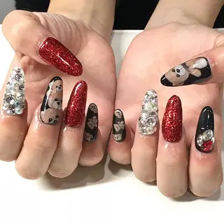 ネイル 渋谷／チップ長さ出し 👑アプレgel-xのネイルデザイン