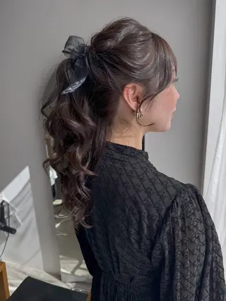 セミロング ヘアアレンジ 谷町/Le'a /竹原しおなのヘアスタイル