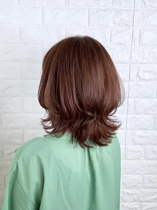 ミディアム カラー 髪質改善縮毛矯正 美容師✂️山崎竜二のヘアスタイル