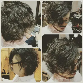 ショート メンズ パーマ spa hair ark 富井直美のヘアスタイル