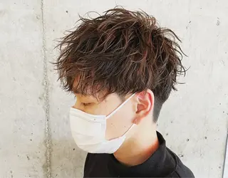 カラー メンズ レイヤー/グレージュ 🤍奥開梨恵のヘアスタイル