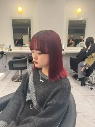 セミロング カラー パーマ ヘアアレンジ メンズ キッズ 韓国系🇰🇷🩶 艶暗髪/MEIのヘアスタイル