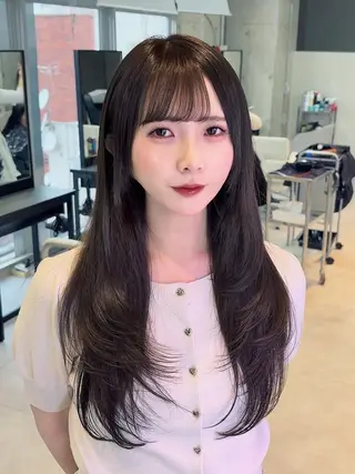 ロング カラー 🩵福岡ブリーチなし レイヤー/紫音🩵のヘアスタイル