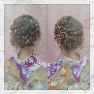 セミロング ヘアアレンジ ヘアセット/着付け 𓇼 まつもと𓇼のその他イメージ