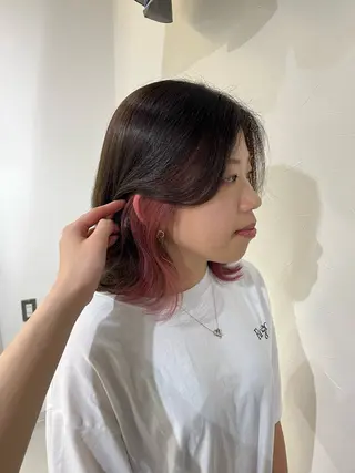 ミディアム カラー 久志 梨花のヘアスタイル
