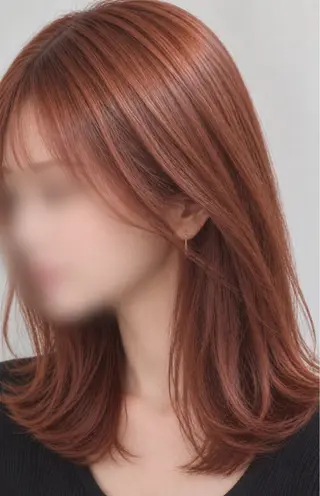 ミディアム 半田 百香のヘアスタイル