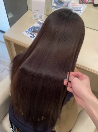 ロング シャドウパーマ／骨格 矯正カット　トモキのヘアスタイル