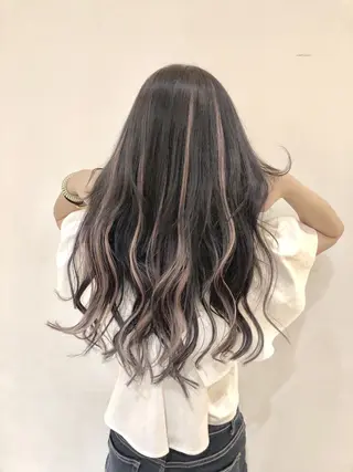 ロング カラー シールエクステ×美髪 改善/ヨシモトカンジのヘアスタイル