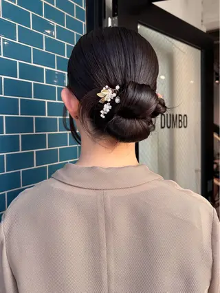 セミロング ヘアアレンジ ワンカラー¥3850 /アレンジ/あみ🎶のヘアスタイル