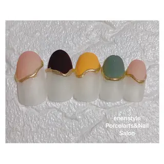 ミディアム ネイル 🐾enen style 🐾のネイルデザイン