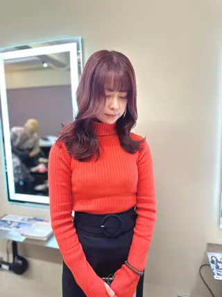 ロング カラー レイヤーカット 赤み消し　店長/大和のヘアスタイル
