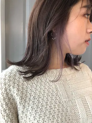 ミディアム カラー Pia ツボイ ケイタのヘアスタイル