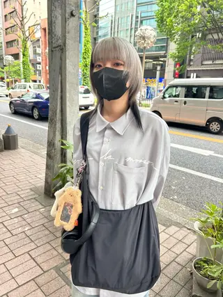 ミディアム カラー りん🧸透明感カラ ー/ヘアアレンジのヘアスタイル