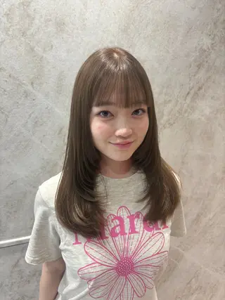 セミロング カラー 顔周りレイヤーカット /髪質改善/ゆう🤍のヘアスタイル