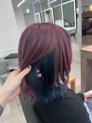 セミロング カラー レイヤー🩵透明感 ೀユイ🌙のヘアスタイル