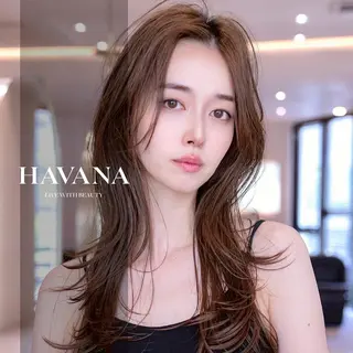 セミロング カラー ill HAVANA 【レイヤー/韓国】のヘアスタイル