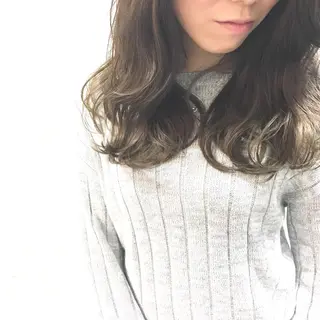 セミロング カラー パーマ ヘアアレンジ ◆感動口コミ/最小顔 理論カット◆森口 峻のヘアスタイル