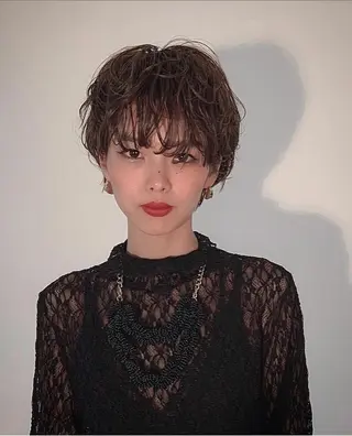 ショート パーマ 韓国✖️網紅🖤 パーマYURIYAのヘアスタイル
