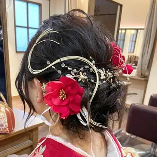 セミロング カラー ヘアアレンジ ✨🌿大人可愛い愛さ れhair🌿✨松本のヘアスタイル