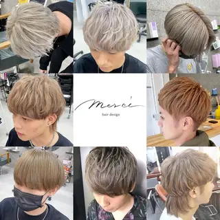 カラー メンズ Lull1人美容室 バレイヤージュのヘアスタイル