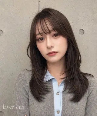 セミロング カラー ヘアアレンジ 🌫️大人韓国ヘア 🌫️naoyaのヘアスタイル
