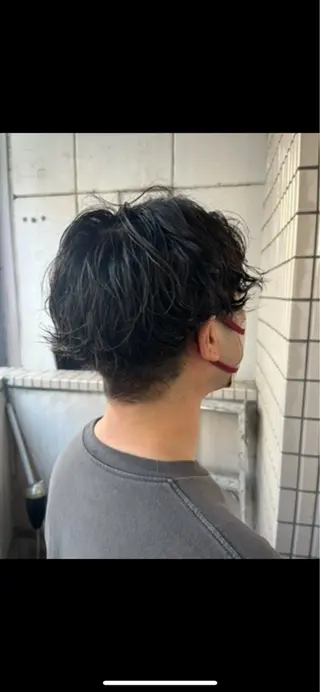 パーマ メンズ 原 千景のヘアスタイル