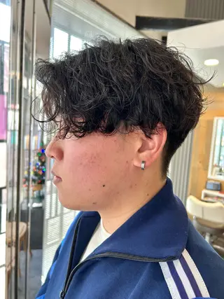 ショート パーマ メンズ カラーモデル募集中 美容室ハピスのヘアスタイル