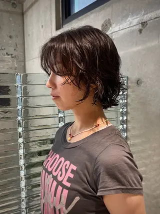 ショート パーマ シンバヒナノ/パーマ レイヤー/髪質改善のヘアスタイル