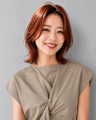 ミディアム 女性カット&カラー モデル⭐️大坂望心のヘアスタイル