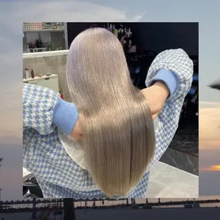 ロング カラー パーマ ヘアアレンジ メンズ キッズ ネイル マツエク・マツパ アイブロウ 🎀ハイトーンNo .1🩵NaGiSaのヘアスタイル