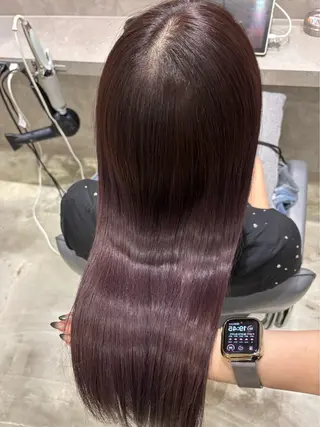 ロング カラー 新宿♥ハッシュカット 暖色カラー♥Unaのヘアスタイル